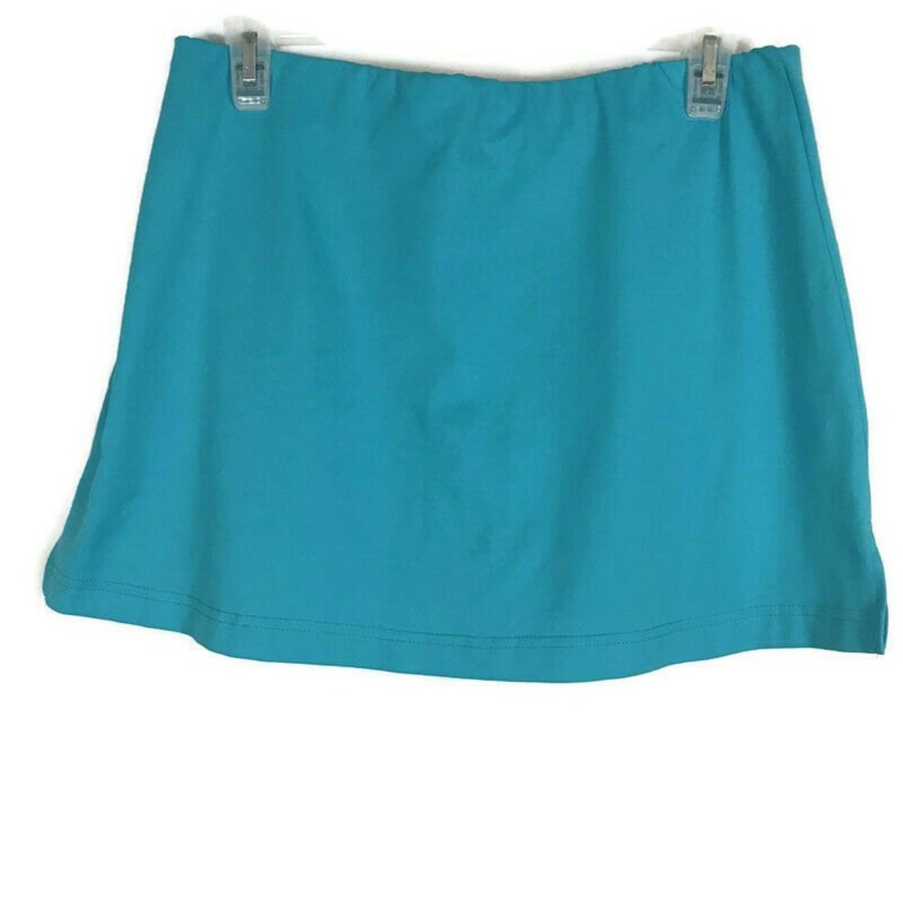 Lillys of Beverly Hill Womens Skirt Size M Medium Blue Green Skort Elastic